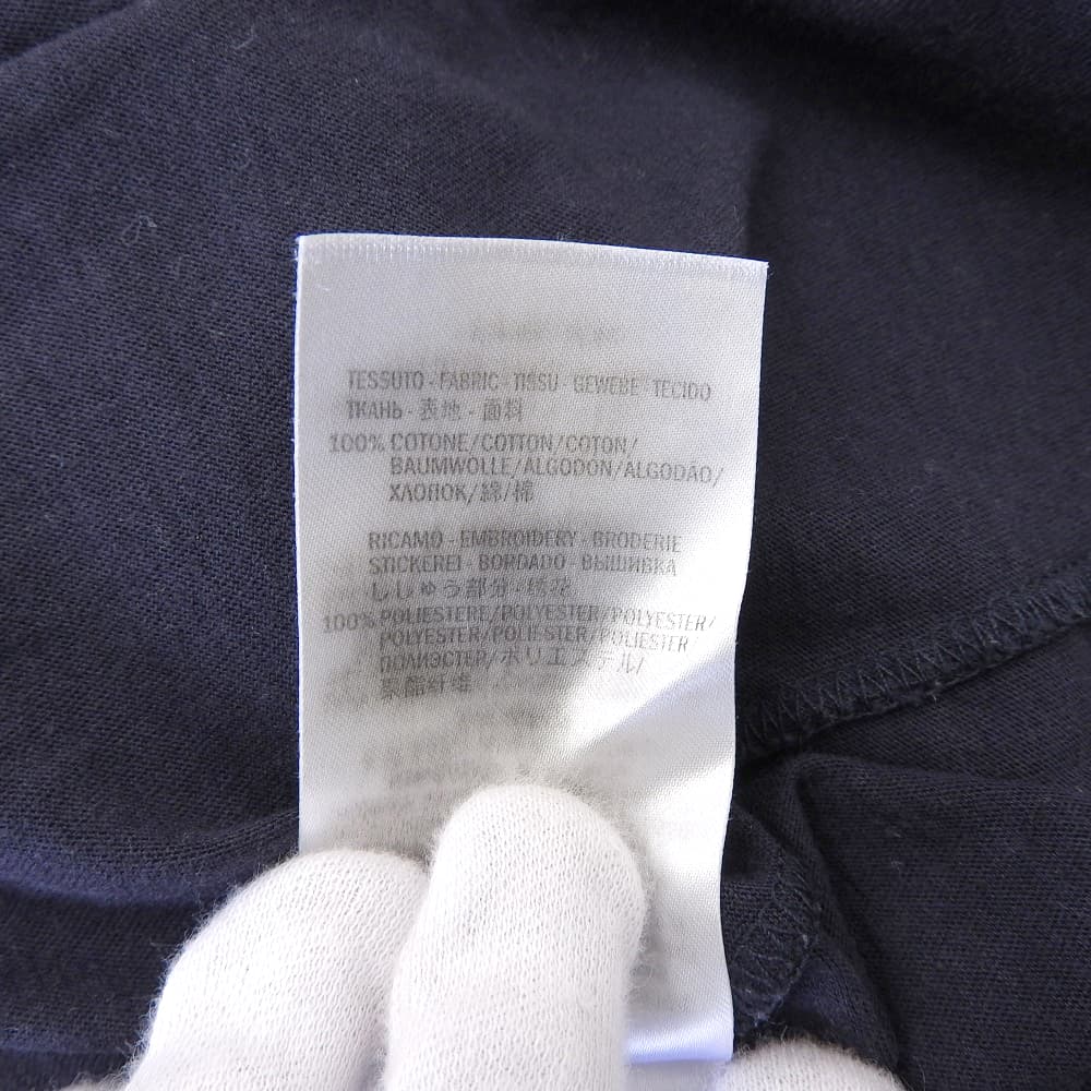 GUCCI Cotton Emblem T-Shirt Navy Size S