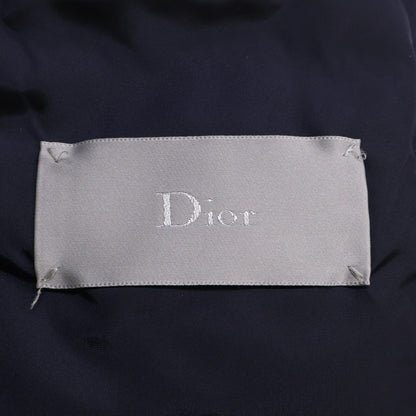 Dior HOMME Navy Boa Collar Lamb Leather Down Jacket Size 50