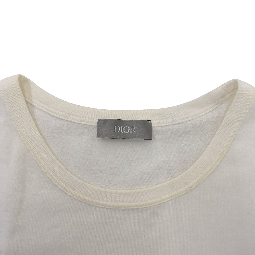 DIOR 20AW Cotton Logo T-Shirt White Size M