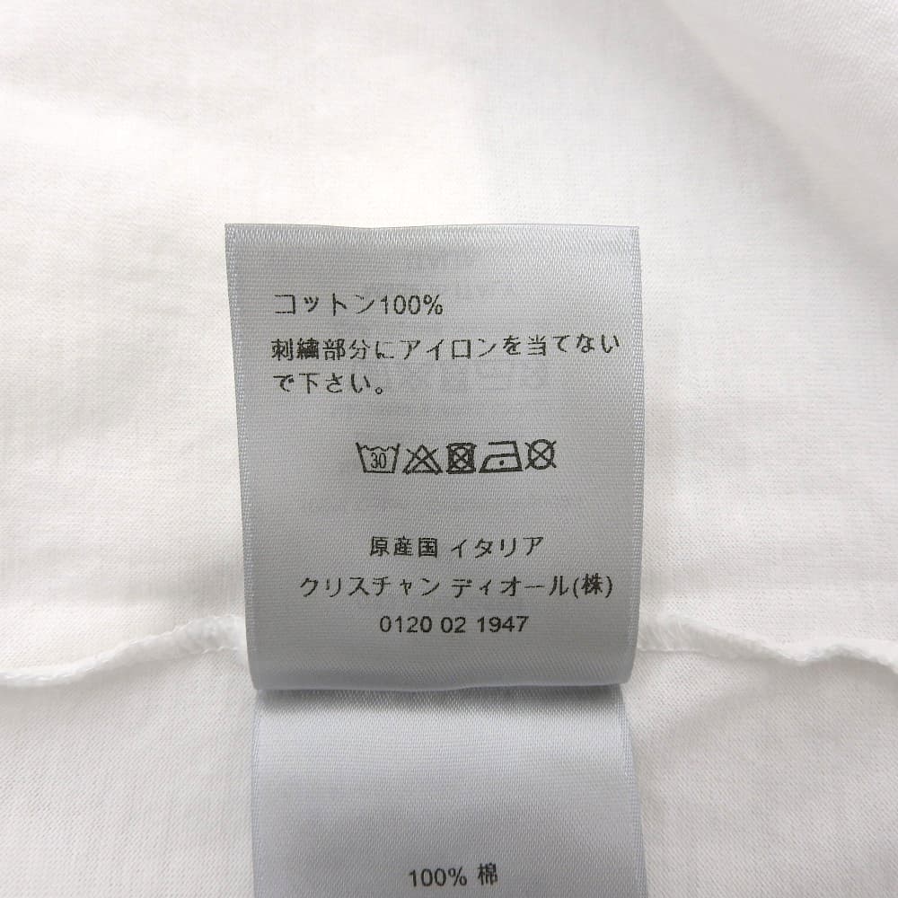 DIOR 20AW Cotton Logo T-Shirt White Size M