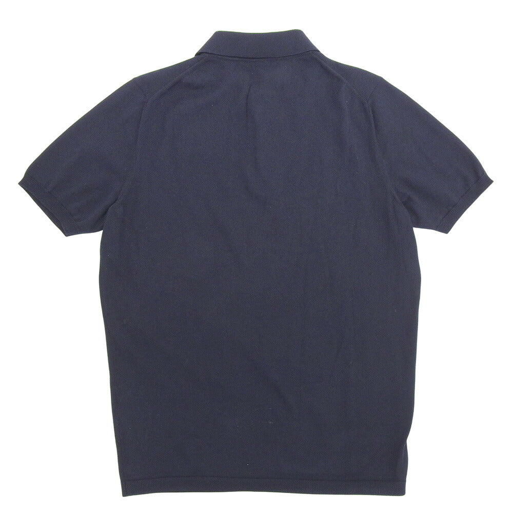 Cruciani 27 Gauge Cotton Knit Polo Navy Size 46