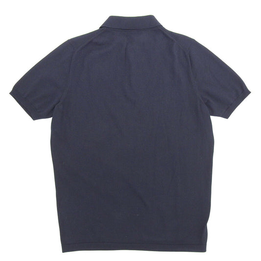Cruciani 27 Gauge Cotton Knit Polo Navy Size 46