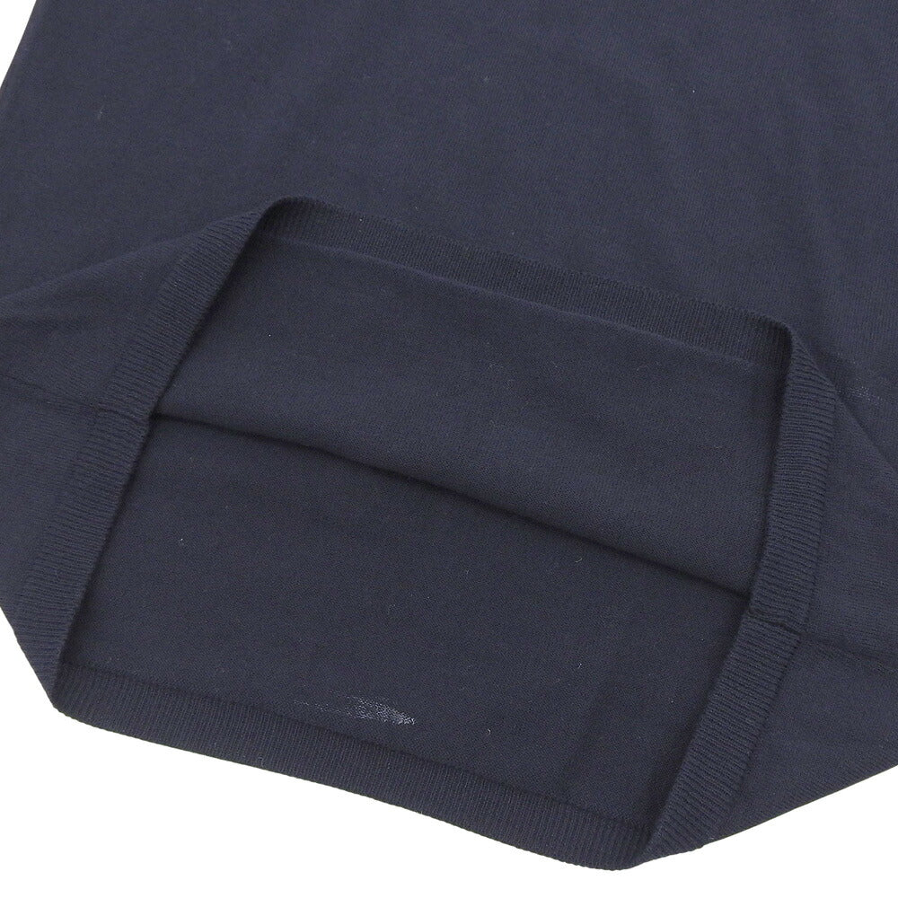 Cruciani 27 Gauge Cotton Knit Polo Navy Size 46