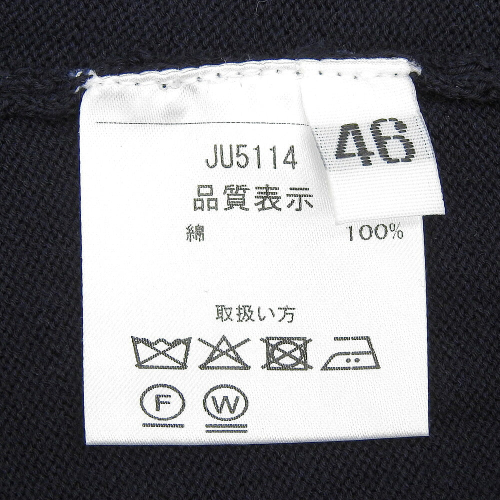 Cruciani 27 Gauge Cotton Knit Polo Navy Size 46
