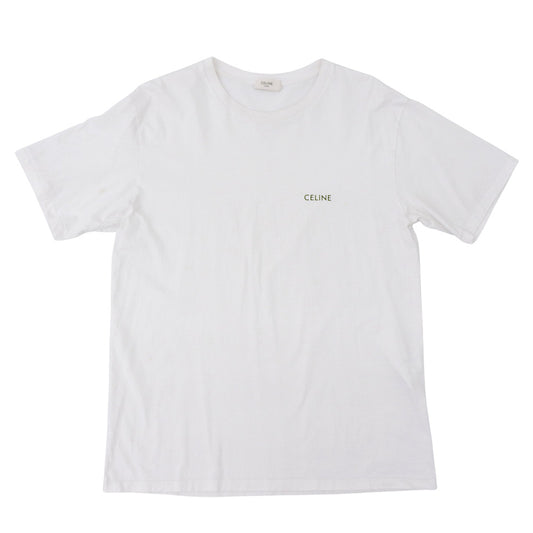 CELINE Cotton Logo T-Shirt White Size M