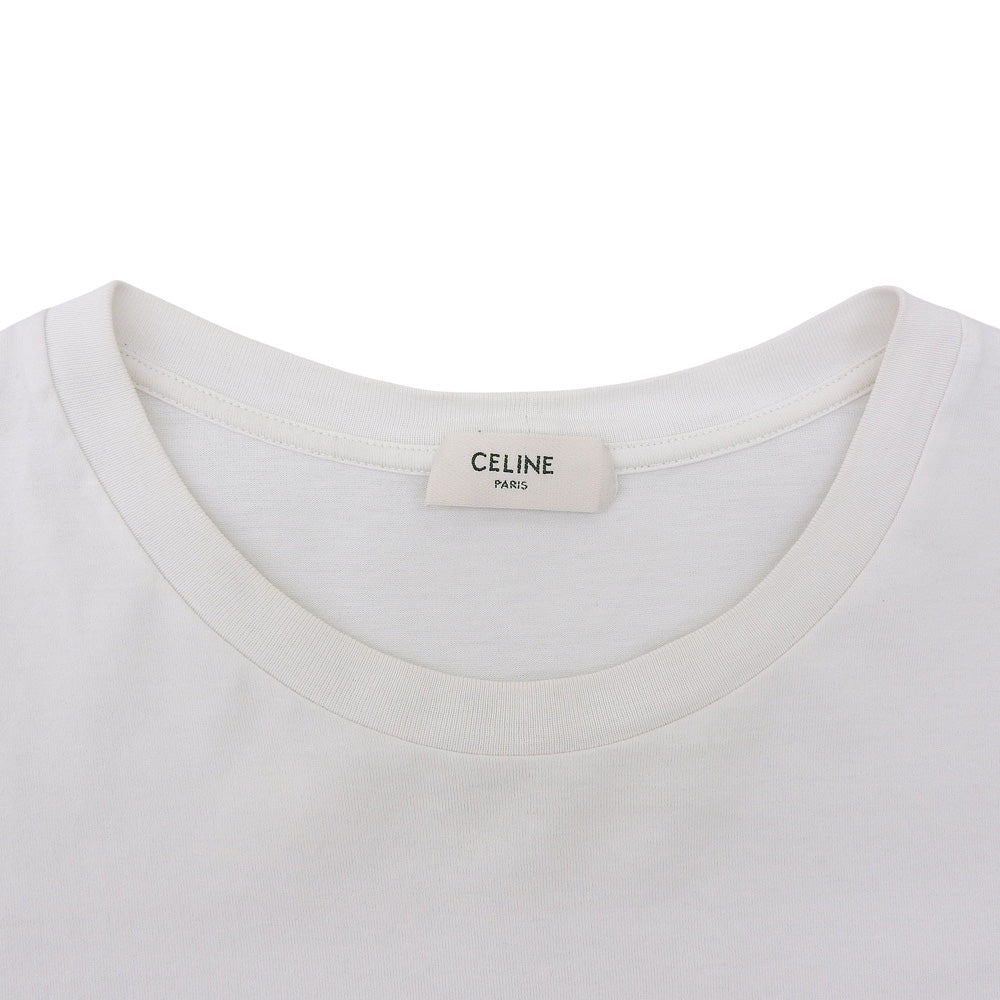 CELINE Cotton Logo T-Shirt White Size M