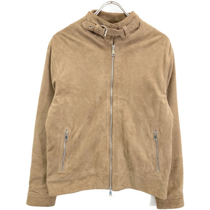 L'EDELLI Brown Lamb Suede Leather Riders Jacket Size 46