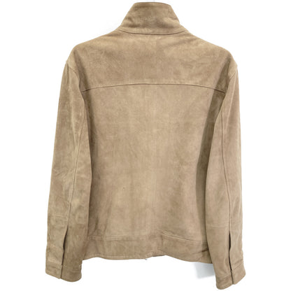 L'EDELLI Brown Lamb Suede Leather Riders Jacket Size 46