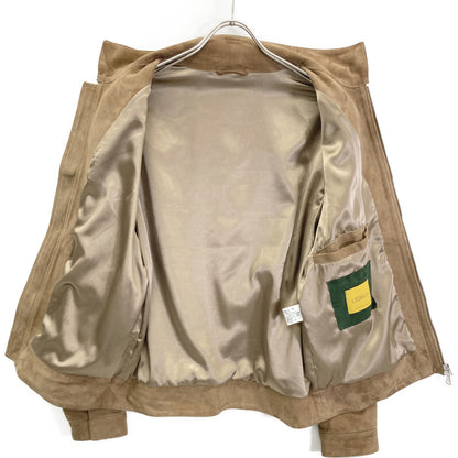 L'EDELLI Brown Lamb Suede Leather Riders Jacket Size 46