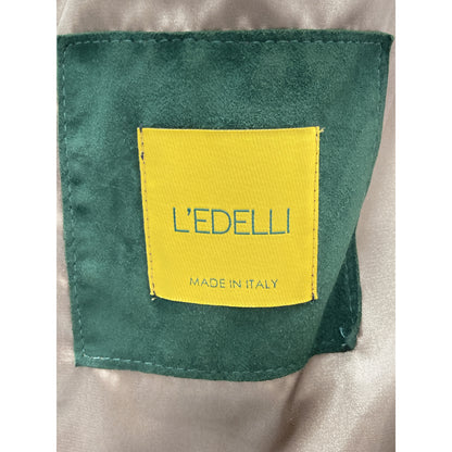 L'EDELLI Brown Lamb Suede Leather Riders Jacket Size 46
