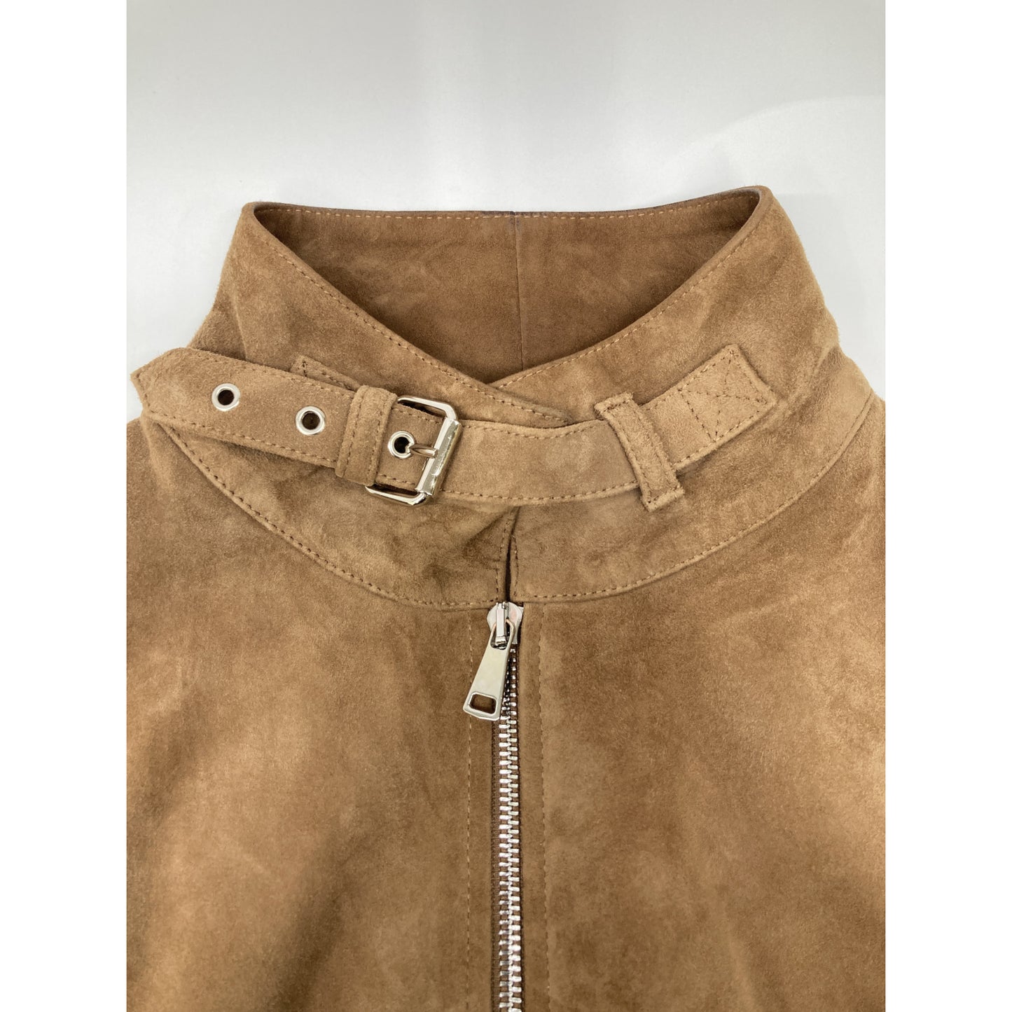 L'EDELLI Brown Lamb Suede Leather Riders Jacket Size 46