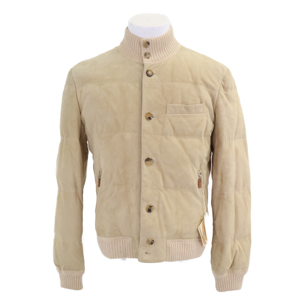 BRUNELLO CUCINELLI Suede Cashmere Lined Jacket Beige Size XS