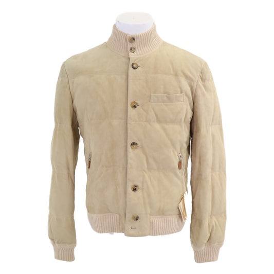 BRUNELLO CUCINELLI Suede Cashmere Lined Jacket Beige Size XS