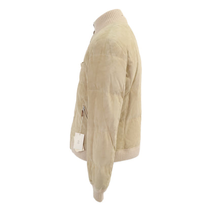 BRUNELLO CUCINELLI Suede Cashmere Lined Jacket Beige Size XS