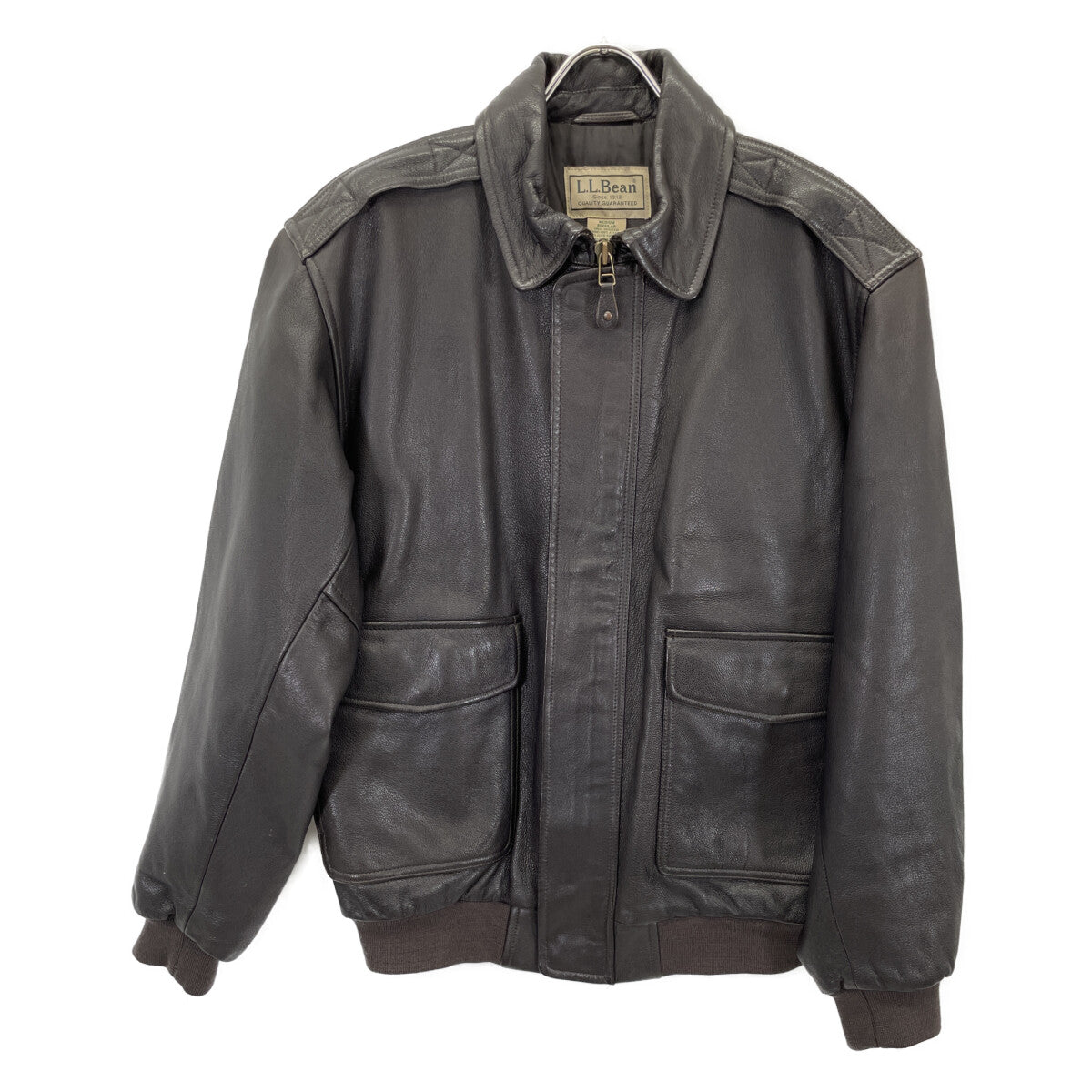 L.L.Bean Made in Turkey Brown Leather Flight Jacket Size L