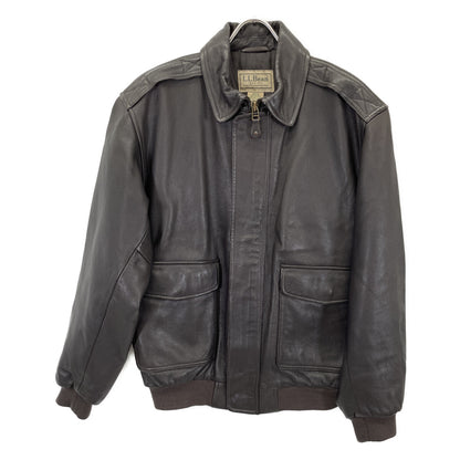 L.L.Bean Made in Turkey Brown Leather Flight Jacket Size L
