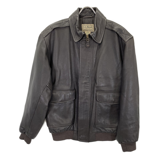 L.L.Bean Made in Turkey Brown Leather Flight Jacket Size L