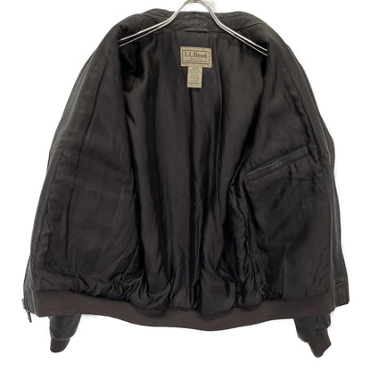 L.L.Bean Made in Turkey Brown Leather Flight Jacket Size L