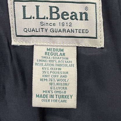 L.L.Bean Made in Turkey Brown Leather Flight Jacket Size L