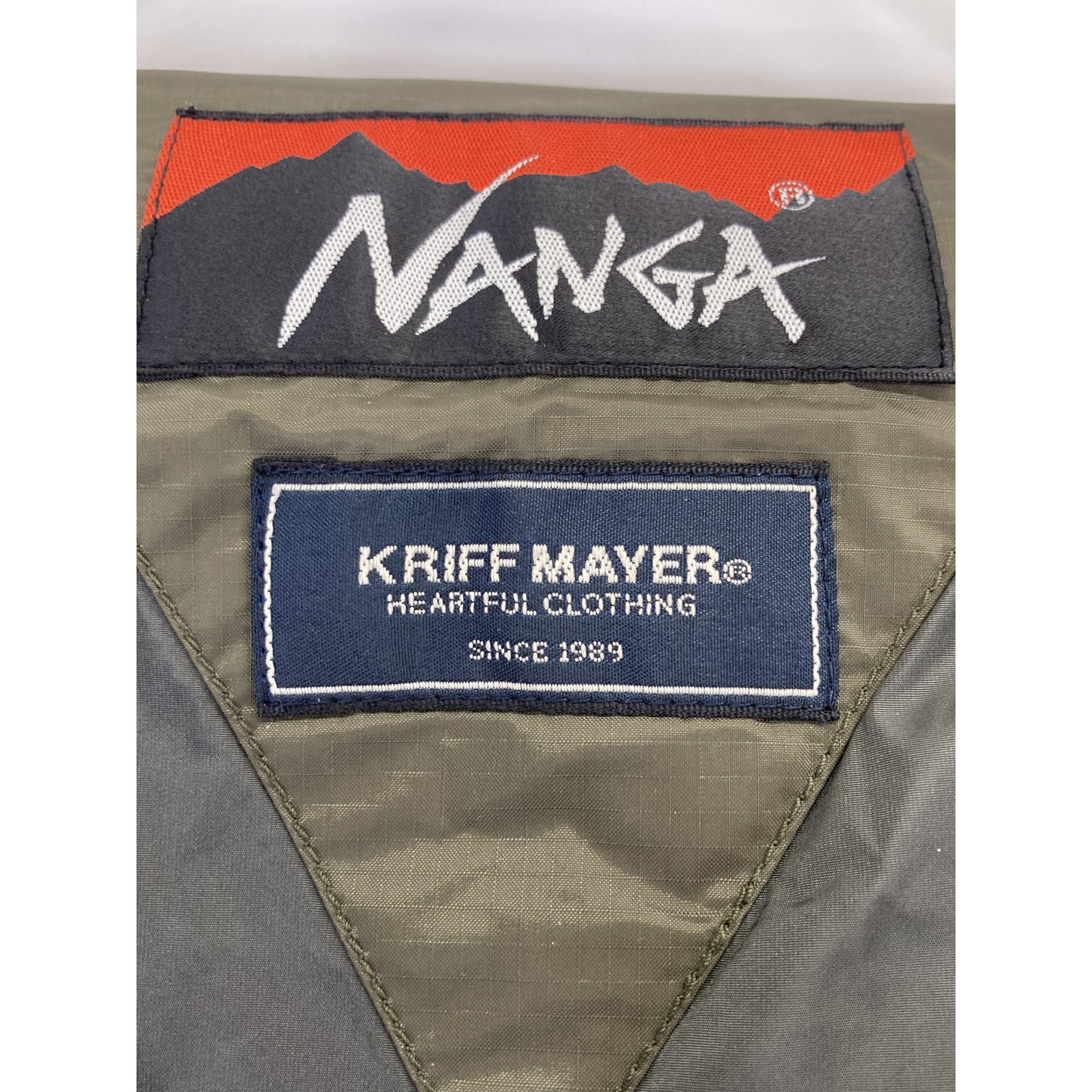 KRIF MAYER x NANGA Khaki Nylon Down Jacket Size L
