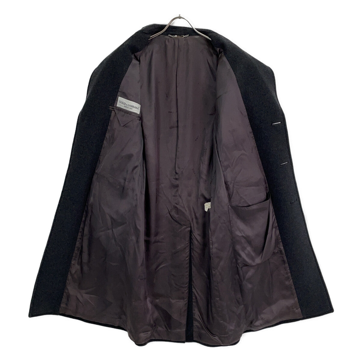 DOLCE&GABBANA Gray Wool Chester Coat Size M