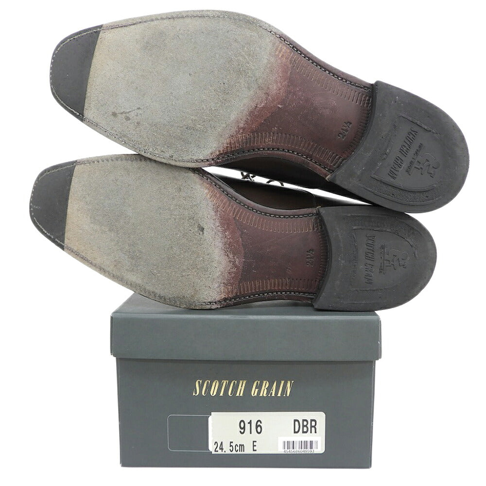 SCOTCH GRAIN Odessa Straight Tip Shoes Brown Size 24.5