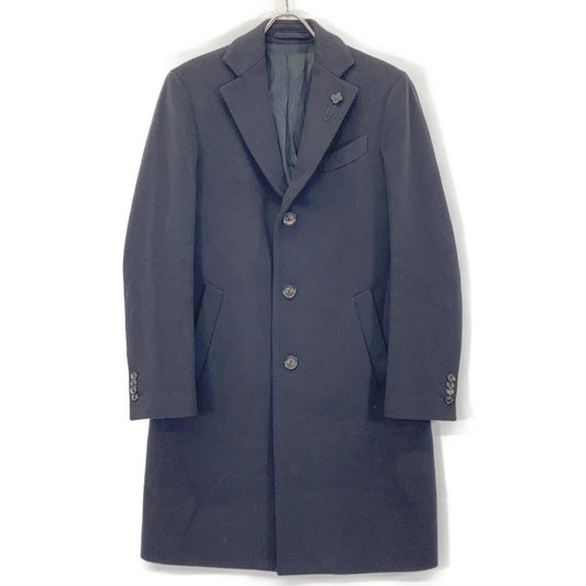 LARDINI Special Wool Flannel Chester Coat Navy