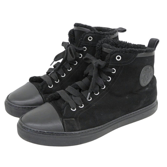 HERMES Black Jimmy Suede Mouton High-Top Sneakers Size EU 42