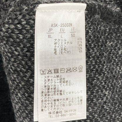 AKM Gradient Mohair Crewneck Knit Black/Gray Size XL