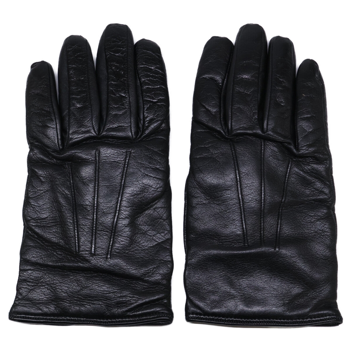 MEROLA Cashmere-Lined Nappa Leather Gloves Black Size 7.5