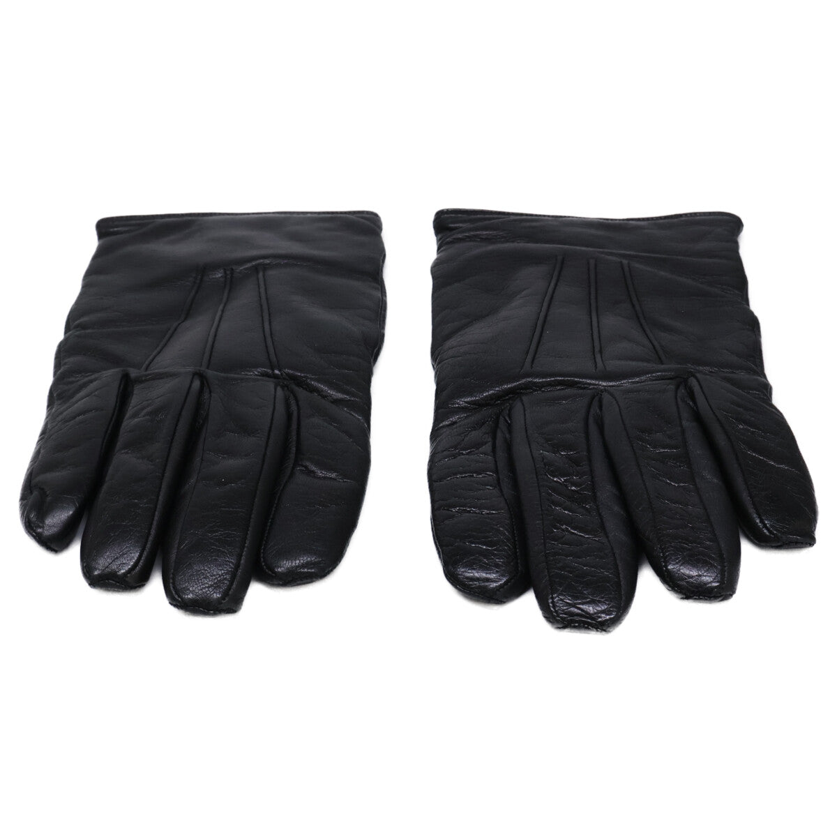 MEROLA Cashmere-Lined Nappa Leather Gloves Black Size 7.5