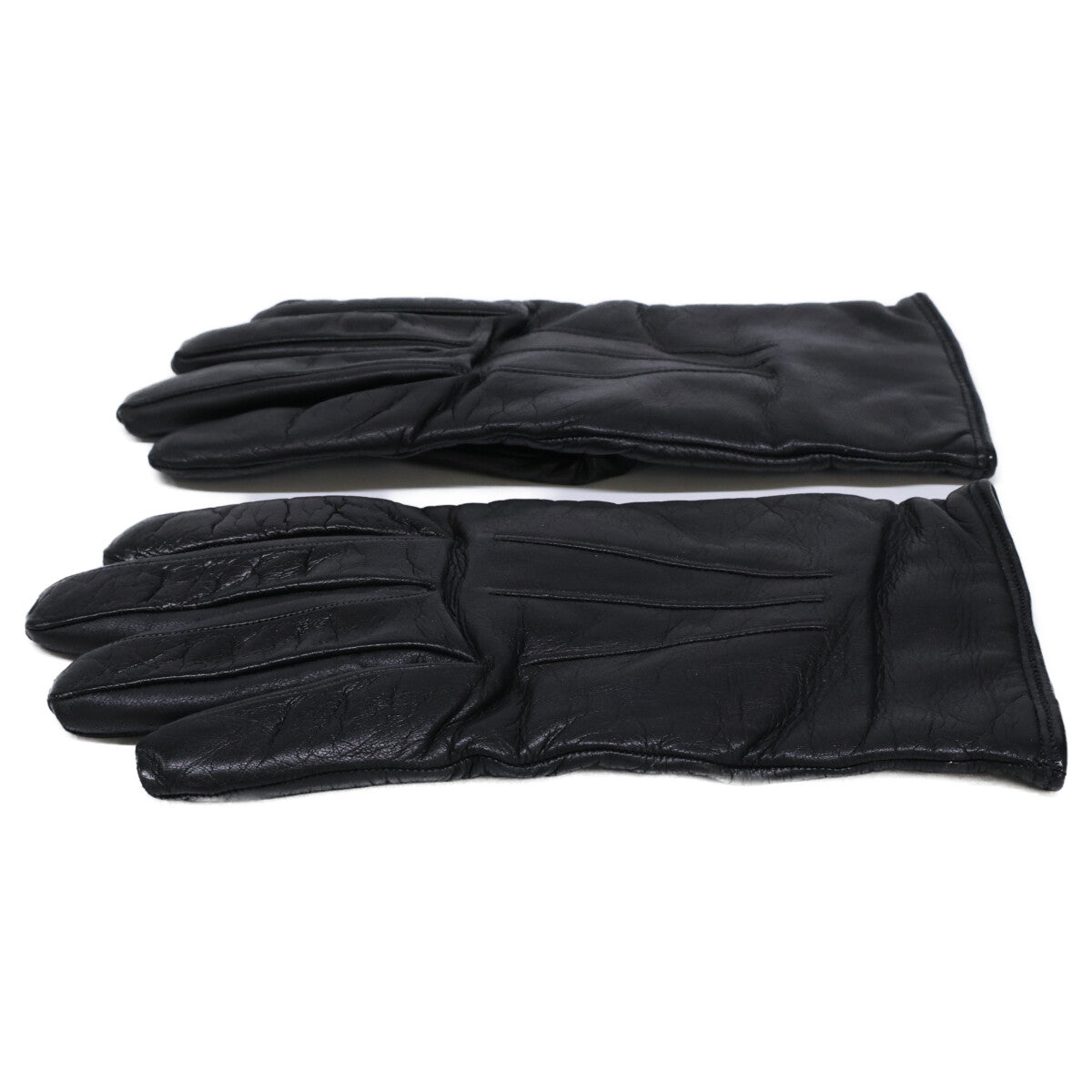 MEROLA Cashmere-Lined Nappa Leather Gloves Black Size 7.5