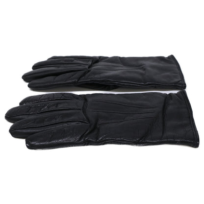 MEROLA Cashmere-Lined Nappa Leather Gloves Black Size 7.5