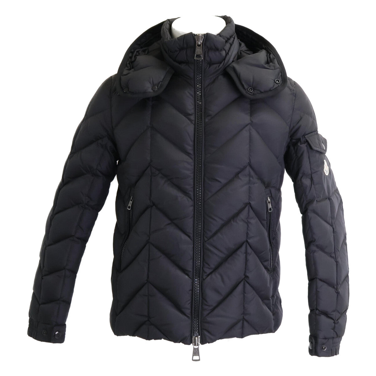 MONCLER BERRIAT Detachable Hood Nylon Jacket Black Size 0