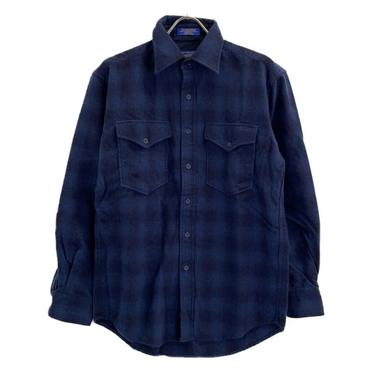 PENDLETON 90s Outdoorsman Virgin Wool Shirt Navy Size S