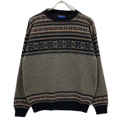 PENDLETON 90s USA Made Fair Isle Sweater Gray/Navy Size S