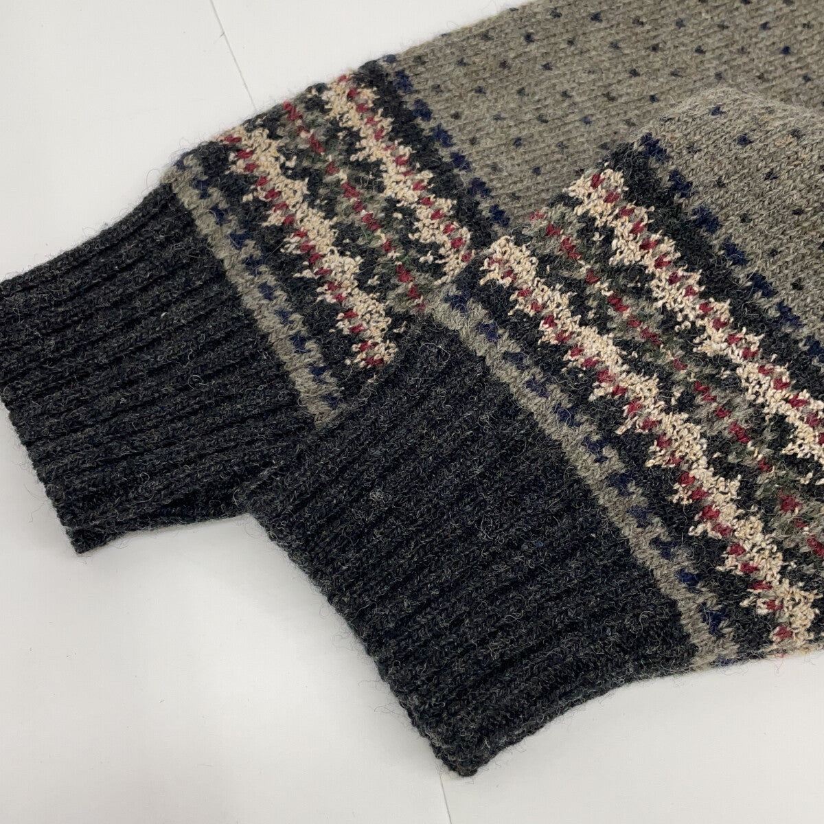 PENDLETON 90s USA Made Fair Isle Sweater Gray/Navy Size S