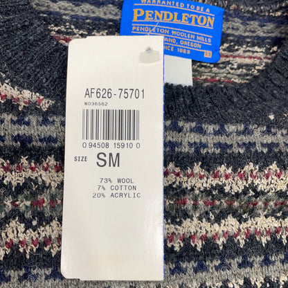 PENDLETON 90s USA Made Fair Isle Sweater Gray/Navy Size S