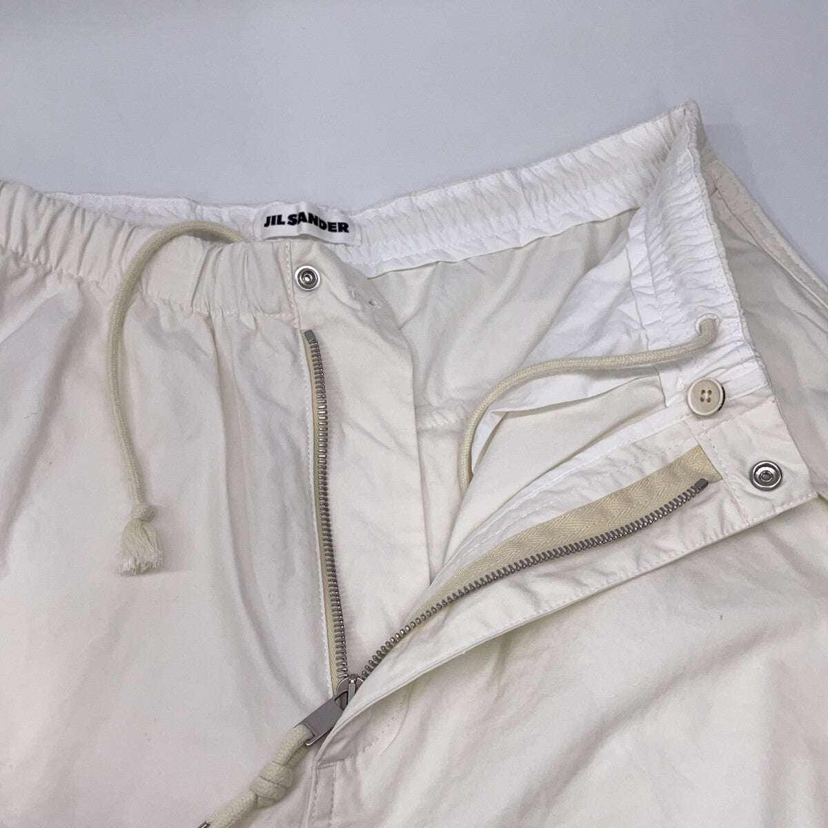 JILSANDER 24SS J21KA0147 Cotton Knee Pants White Size 46