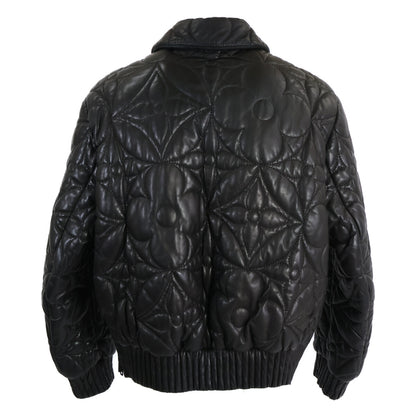 LOUIS VUITTON Monogram Flower Quilted Leather Jacket Size 50