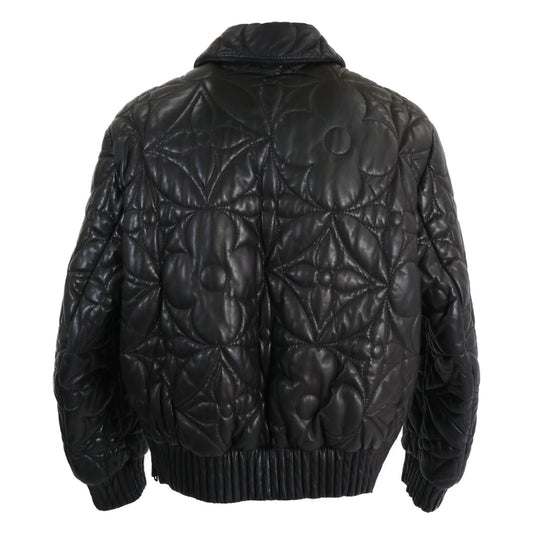 LOUIS VUITTON Monogram Flower Quilted Leather Jacket Size 50