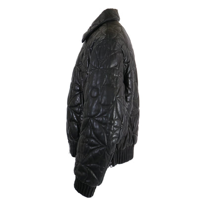 LOUIS VUITTON Monogram Flower Quilted Leather Jacket Size 50