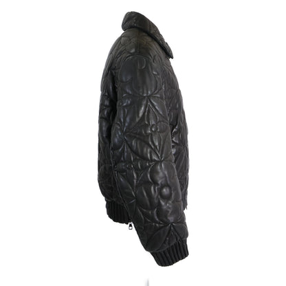 LOUIS VUITTON Monogram Flower Quilted Leather Jacket Size 50