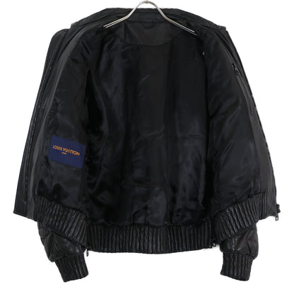 LOUIS VUITTON Monogram Flower Quilted Leather Jacket Size 50