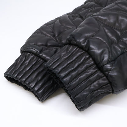 LOUIS VUITTON Monogram Flower Quilted Leather Jacket Size 50