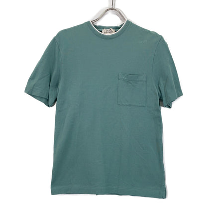 HERMES H-Embroidered S/S T-Shirt Light Green Size XS