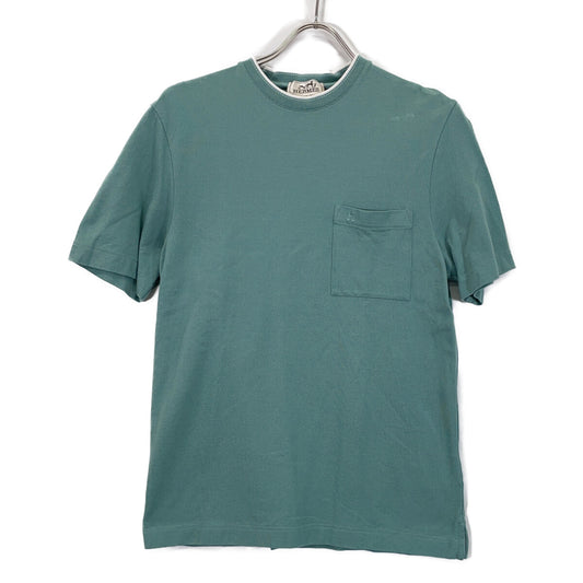 HERMES H-Embroidered S/S T-Shirt Light Green Size XS