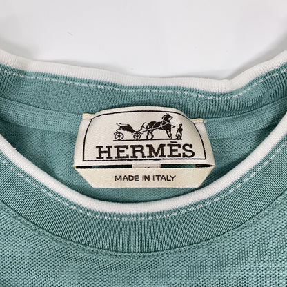 HERMES H-Embroidered S/S T-Shirt Light Green Size XS