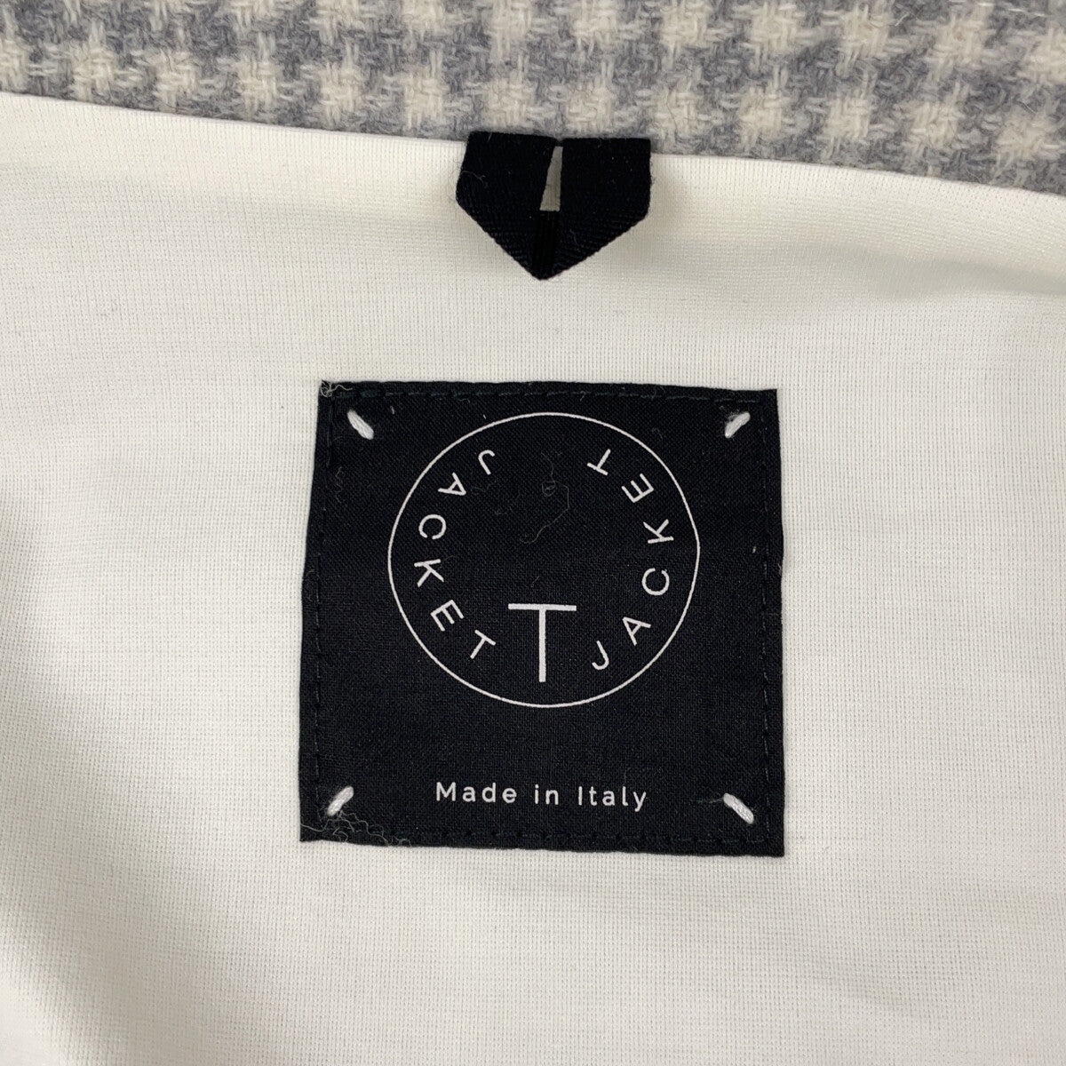 T-JACKET 51G419JR Wool Blazer Ivory/Gray Size 40R