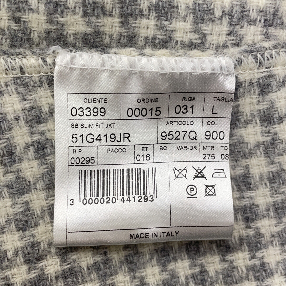 T-JACKET 51G419JR Wool Blazer Ivory/Gray Size 40R